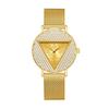 Women Luxury Crystal Triangle Dial Quartz Watch Gold Mesh Bracelet Elegant Ladies Wristwatch With Gift Box YaLaLuSi