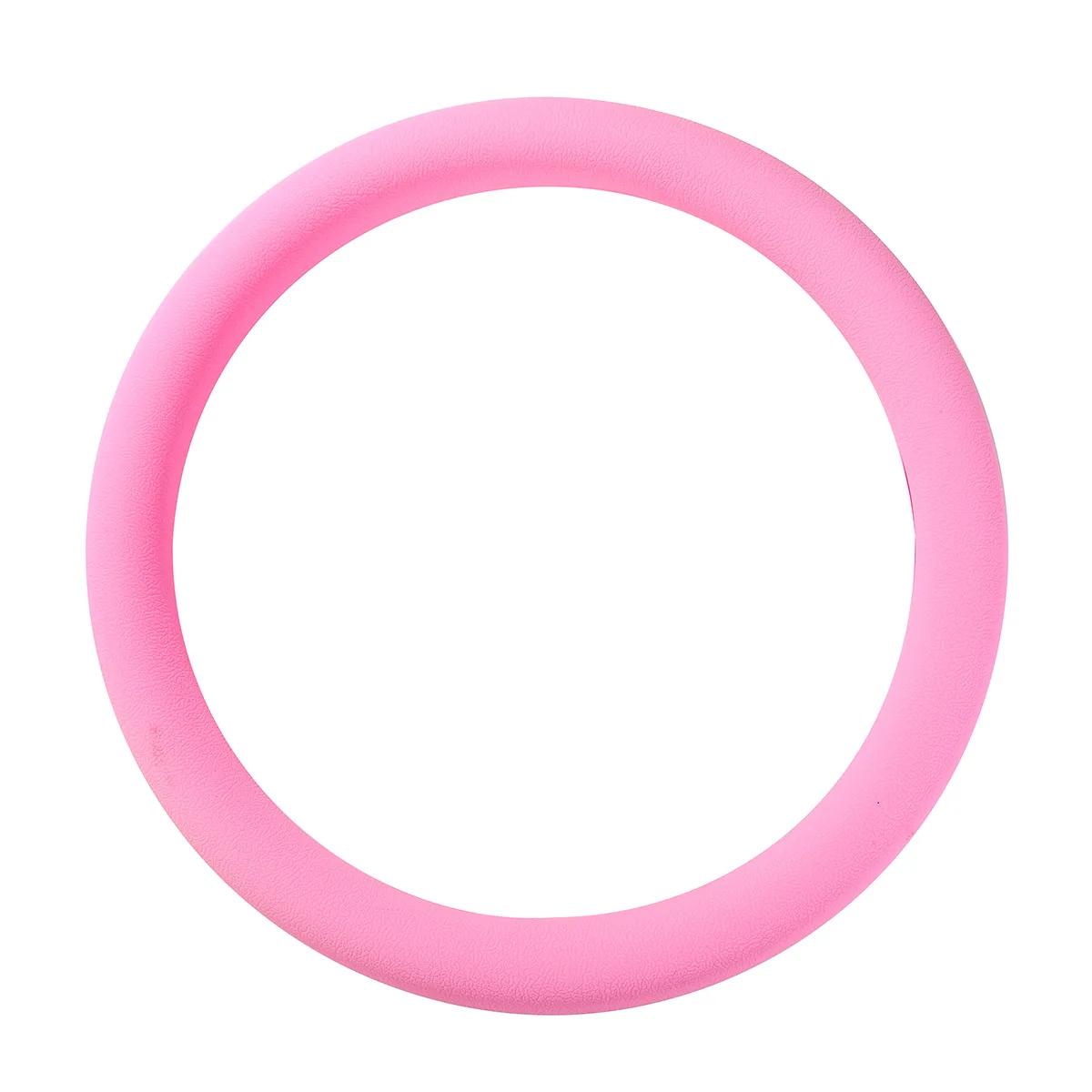 

Car silicone steering wheel cover men and women sweat-absorbing non-slip cover universal four-season thin soft рожевий