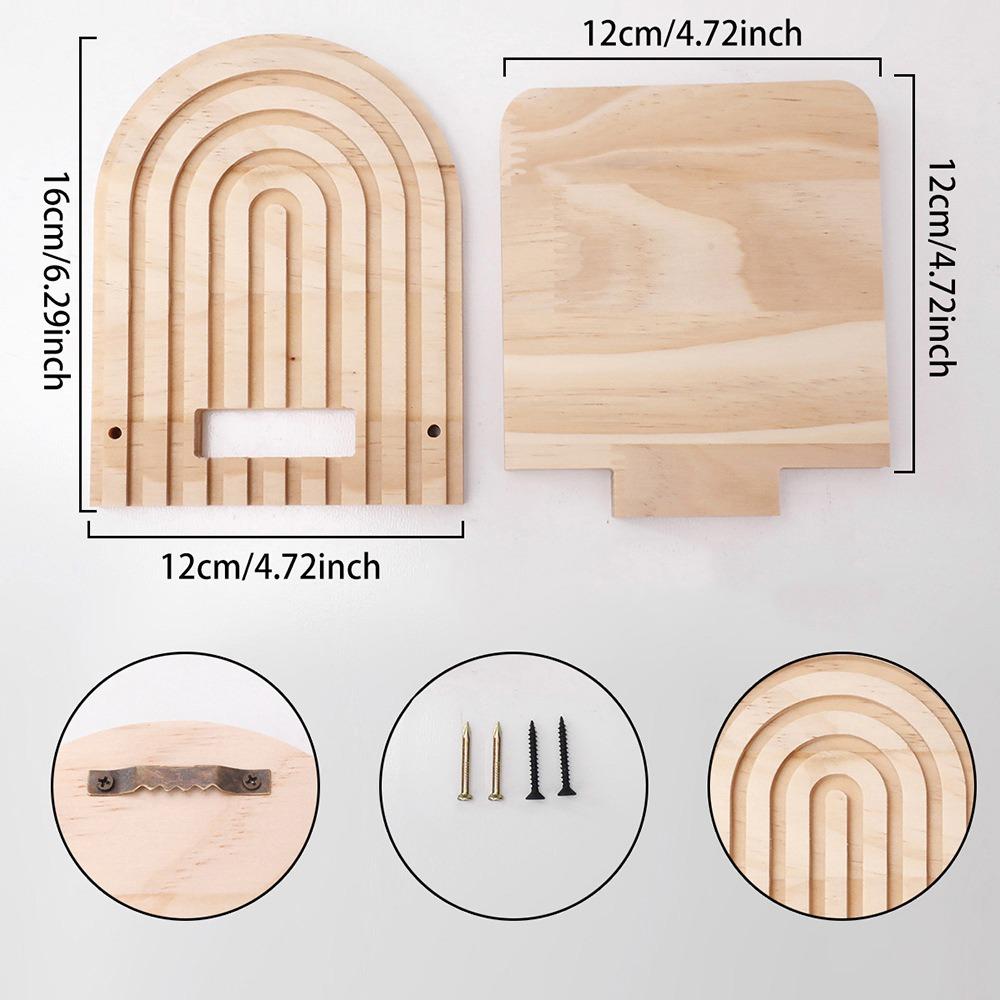 

Threaded Construction Boho Wooden Shelves Wooden Material Rainbow Shelves Wall Decoration Single Floor