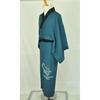 Used Men's kimono, undergarment, pure silk, closet color, booklet text, landscape painting, shibori pique pattern, retro