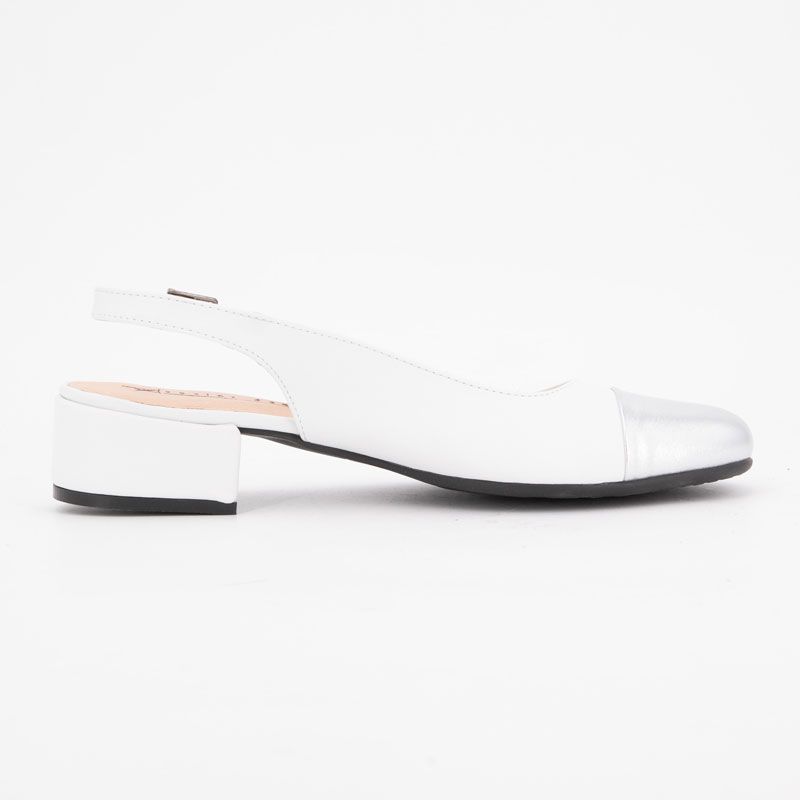 Ballerines loulou nappa argent cuir blanc Femme XAVIER DANAUD