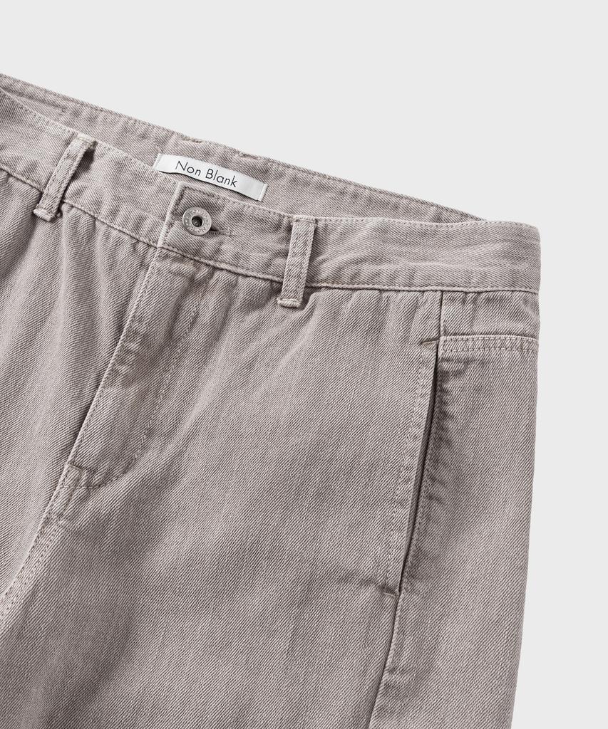 NONBLANK Garment Dyed Curved Denim Pants_Beige