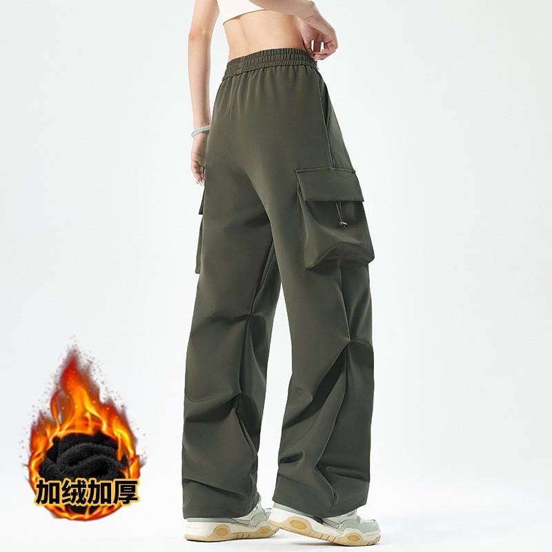 Unisex Winter Outdoor Hiking Pants Windproof Waterproof Loose Cargo Trousers Climbing Trekking Camping