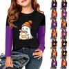 Kids Halloween Print Long Sleeve Neck T-Shirt Casual Top for Boys Girls