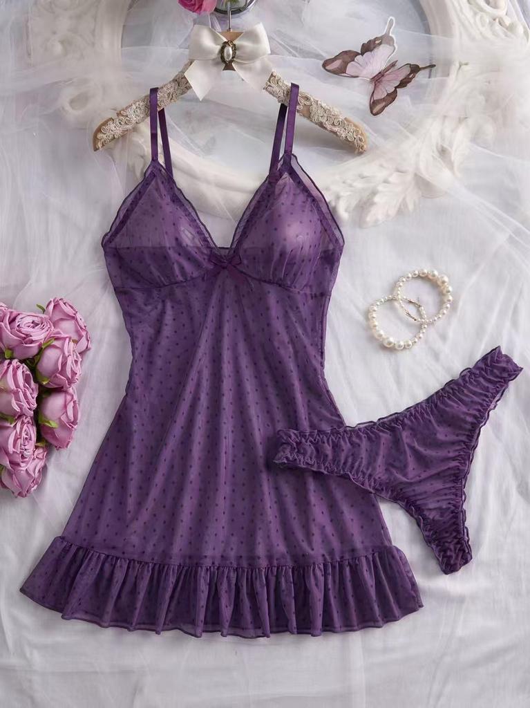 High-Quality Sexy Sheer Camisole Dress - European and American Pure Desire Nightgown
