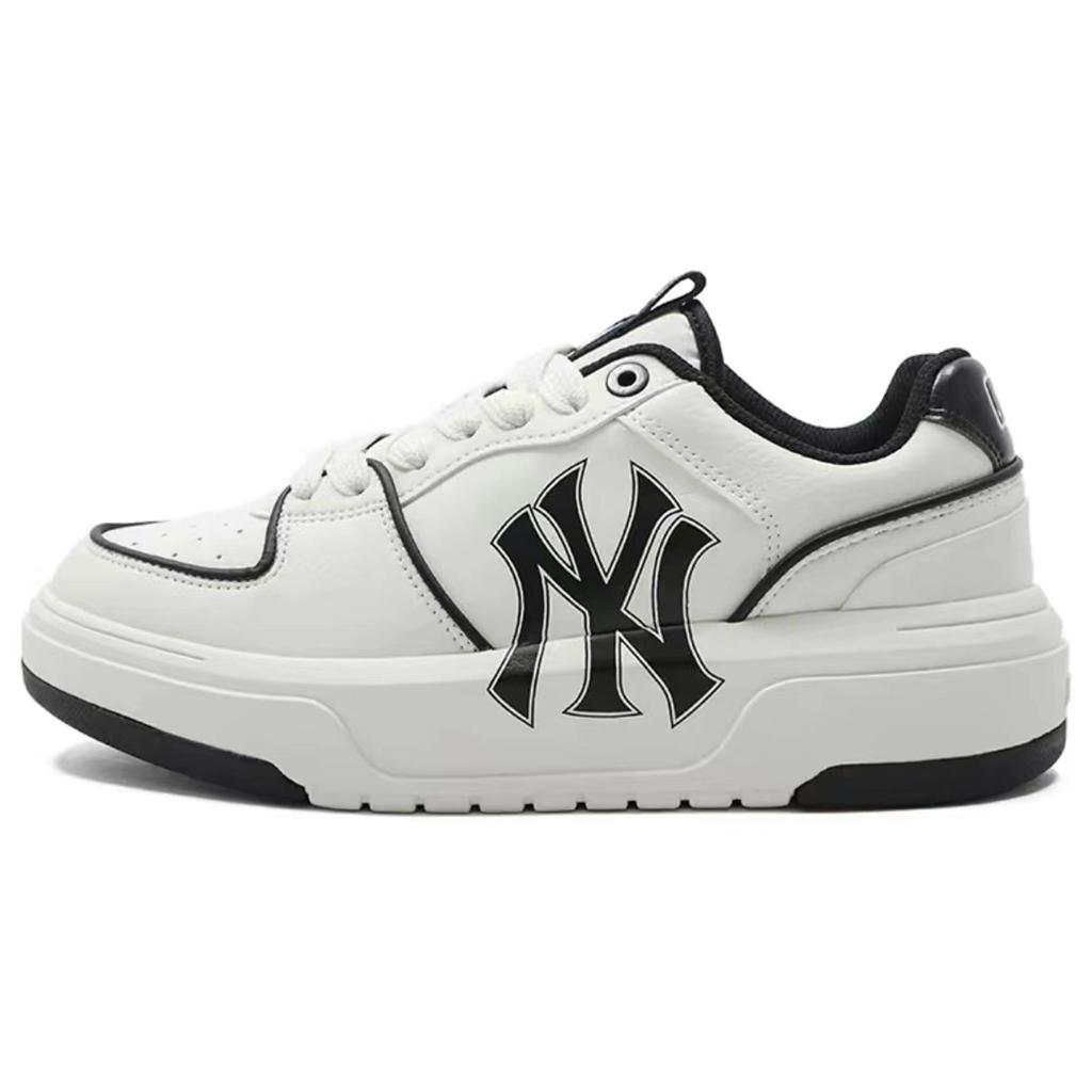 MLB Chunky Liner PU Abrasion Resistant Height Increasing Low Top Skateboard Shoes Unisex Black White Blue 3ASXCA12N-50WHS(Team131-)