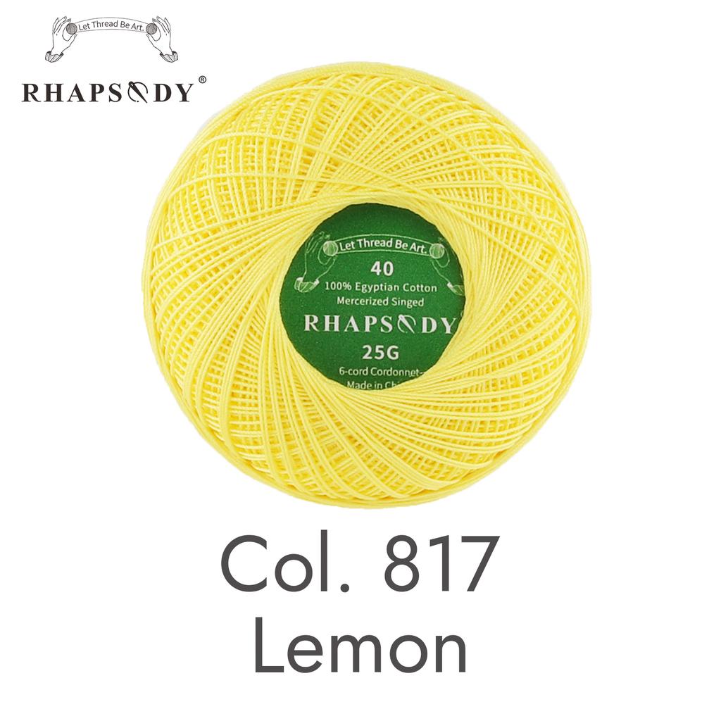 Rhapsody Premium Cotton Crochet Thread Size 40 for Tatting Needlepoint Knitting Bobbin Lace Quilting Sewing Mercerized