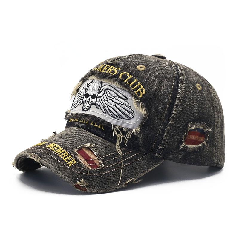 Berretto con visiera in cotone lavato effetto invecchiato, stampato e ricamato, per il 250° Anniversario, berretto da baseball strappato, cappello parasole per uso quotidiano
