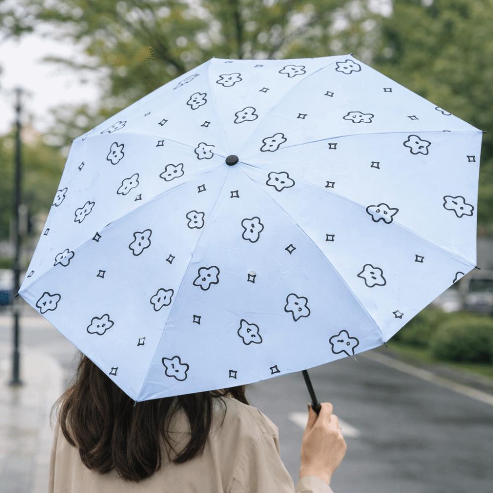 Cartoon Pattern Portable Folding Umbrella Fully Automatic Dual Use Umbrella  Outdoor Activities
