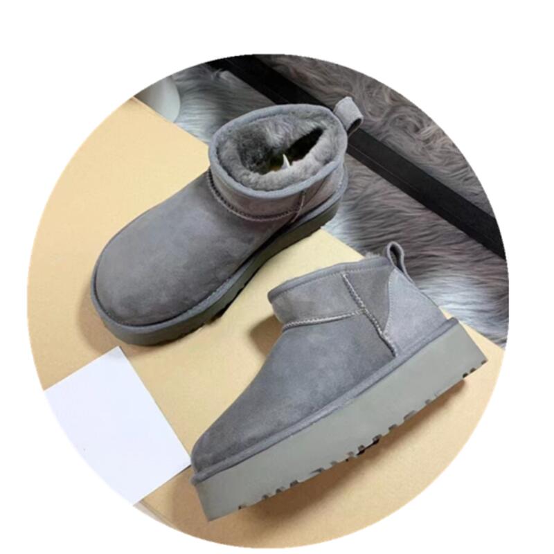 Fashion 2025 New Women Designer Winter Shoes Fur Lady High Heels Platform Snow Ankle Boots Classic Mini Luxury Botas Mujer Zapatos