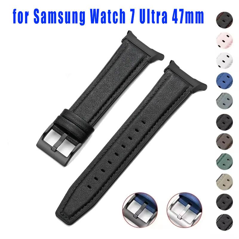 

Гибридный ремешок из силиконовой кожи для умных часов Samsung Galaxy Watch 7 Ultra, ремешок для Galaxy Watch Ultra 47 мм, браслет-ремешок Galaxy 7 Ultra 47mm черный белый