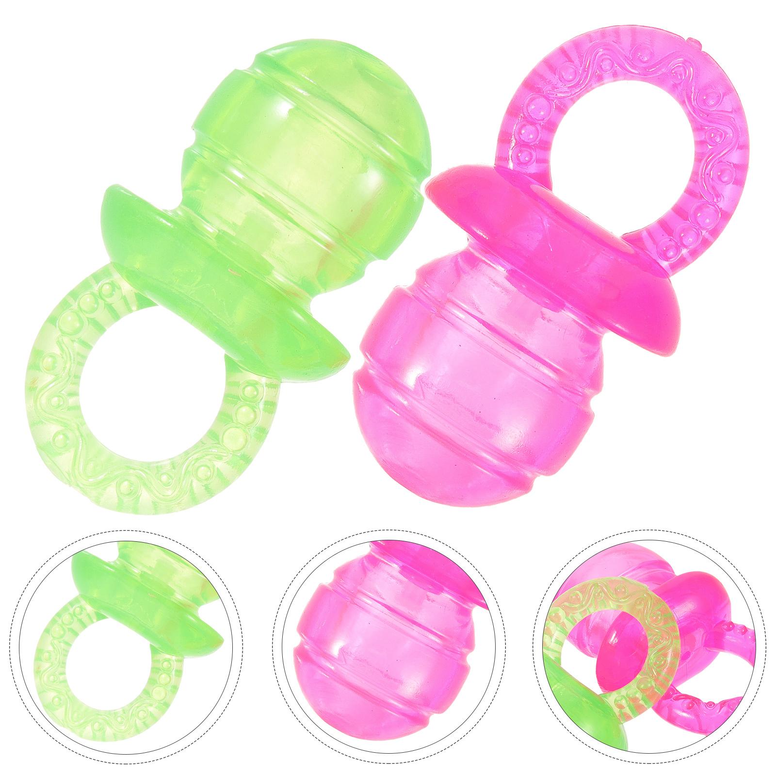 

2 Pcs Tpr Pacifier Dog Chew Toy Pet Supplies Puppy Teething Toys Flexible Bite Resistant Training Fun Pet Toy Stress Relief 8x4.5cm