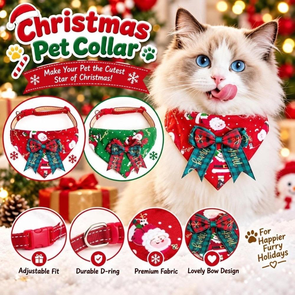 Adjustable Collar Pet Collar Bandana Cotton Fabric Holiday Pet Bib Holiday Outings