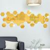 36Pcs Acrylic Hexagon Mirror Decals DIY 3D Geometric Mirror Art Setting Wall Decor for Bedroom, Living Room, Office, Kitchen
