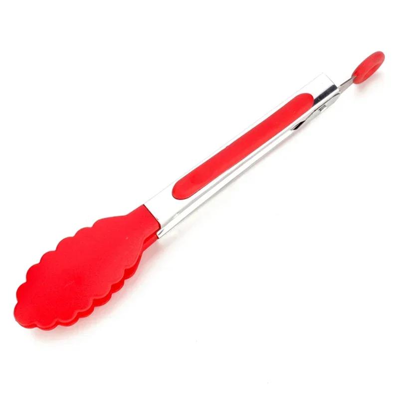 Stainless Steel Silicone Grilling Tong Food Clip High Temperature Resistant Serving Non-Stick for Fried Steak Cooking Clamp Tool