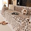 1PC- Autumn and winter rabbit skin leopard print sofa cover fabric, anti cat scratch and anti slip, all season seat cushion
