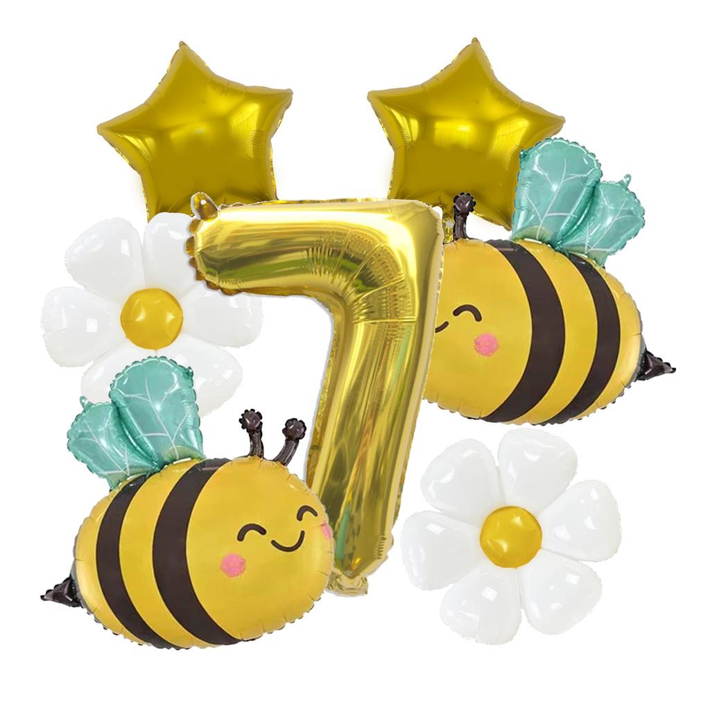 Cute Bee Daisy Aluminum Film Balloon Set Birthday Party Balloon Carnival Scene Arrangement Balloon