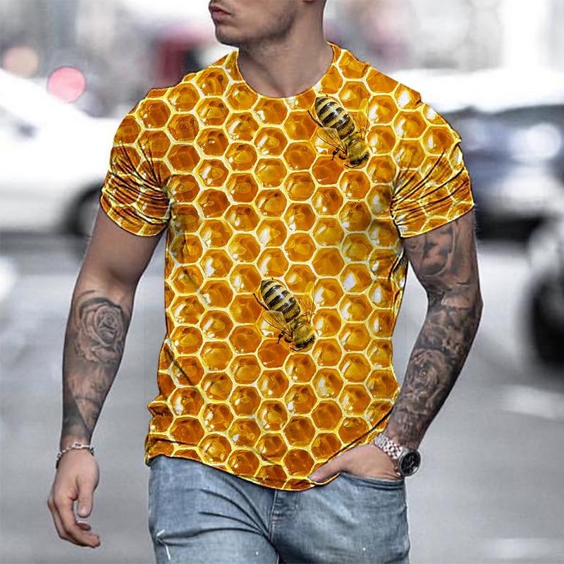 Men's Unisex Bee Graphic Prints Shirt T Shirt Tee Short Sleeve T Shirt 3D Print Crew