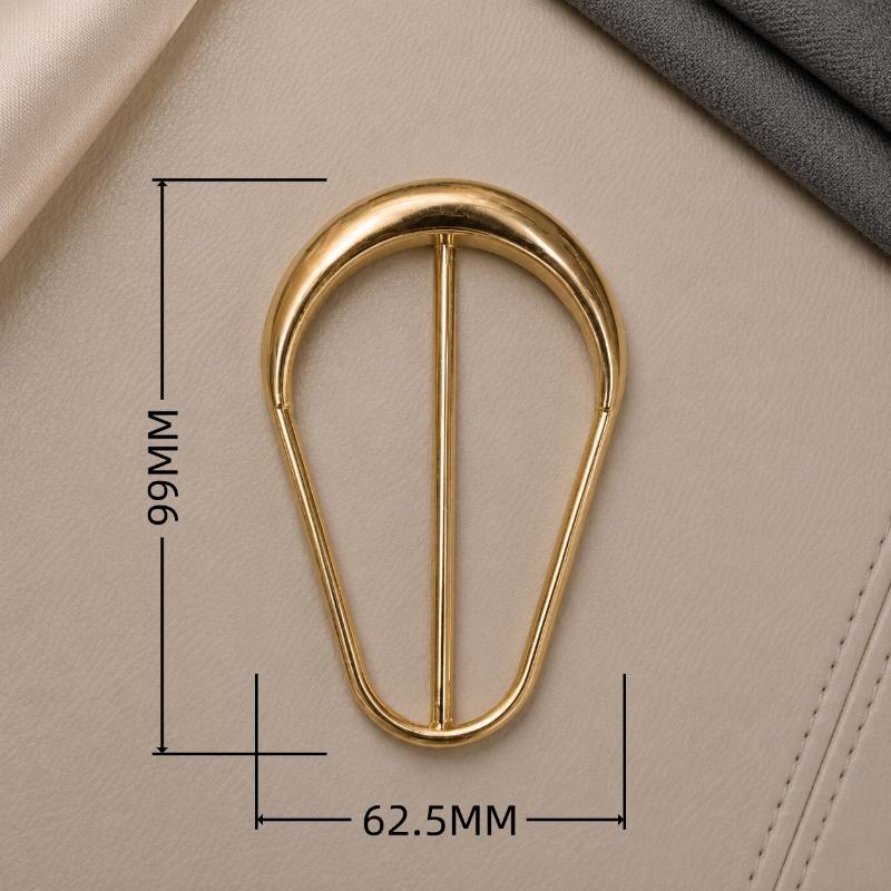 Assorted Gold Metal Irregular Shaped Buckles Textured Surface For DIY Sewing Scarf Belt Clothing Decor Craft Projects
