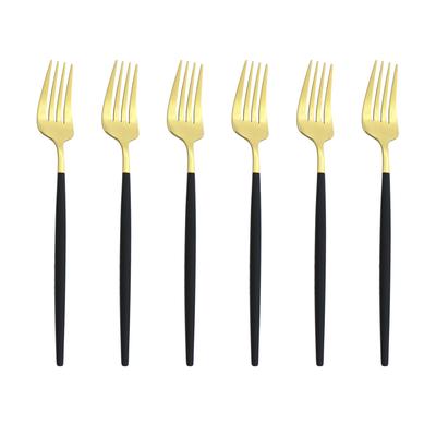 Set de 6 bucăți/set de furculițe pentru desert, din oțel inoxidabil, cu oglindă, set de furculițe colorate, set de tacâmuri, pentru petrecere, acasă