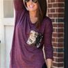 Long Sleeved Tshirt Long Sleeve Blouse Tshirt Pocket Jacket Sequin Glitter