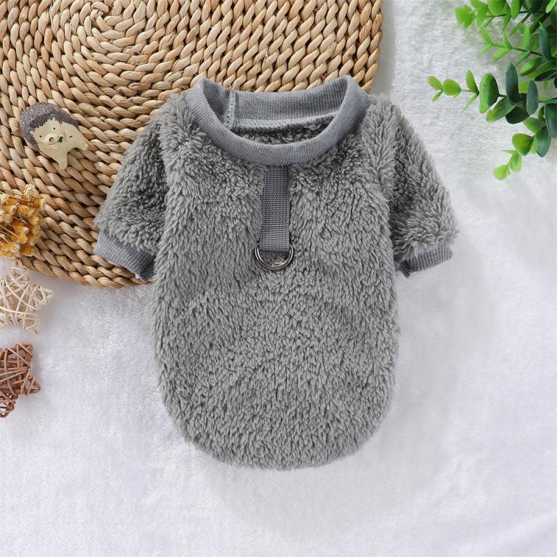 Thick Fleece Two-Legged Pet Clothes for Autumn/Winter - Leashable, Hoodless