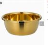 Cuenco europeo de acero inoxidable con borde de acero inoxidable 201 engrosado, tarro europeo extra grueso con baño de oro, 32 cm.