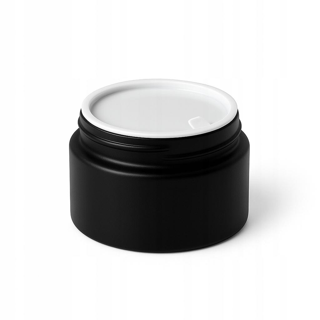 Glass Jar Container BLACK MATT 15g for Cream Balm Cosmetics Samples Gel