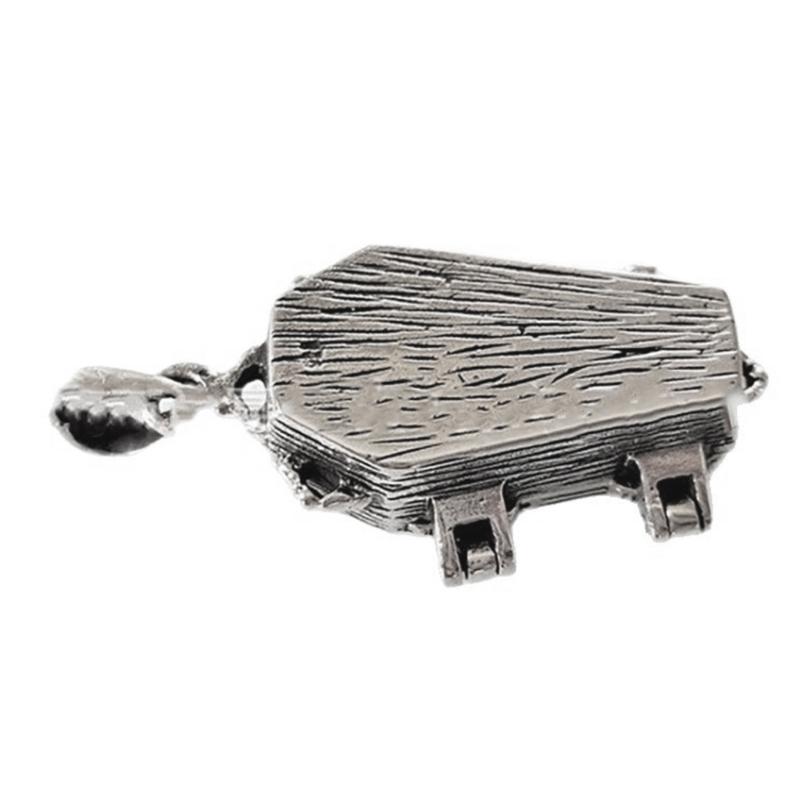Skull Crucifix Coffin Necklace Unique Gothic Charm With Mysterious Detailing For Edgy Style And Costume Accessories