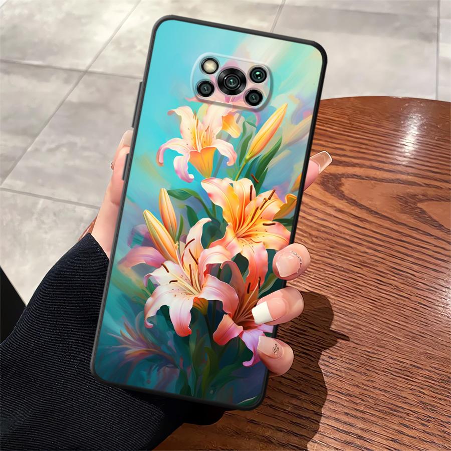 Simple Flower Funda Phone Cover Case for Xiaomi Poco F8 X3 X4 X5 X7 Pro C50 C61 C71 C75 M3 M4 M7 F3 M5 F1