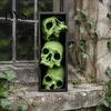 Horror Theme Decor Skulls Book Nook, Gothic Skull Bookshelf Insert, 3 Tier Stacked Sculpture Mysterious Library with Black Frame, Academia Spooky for