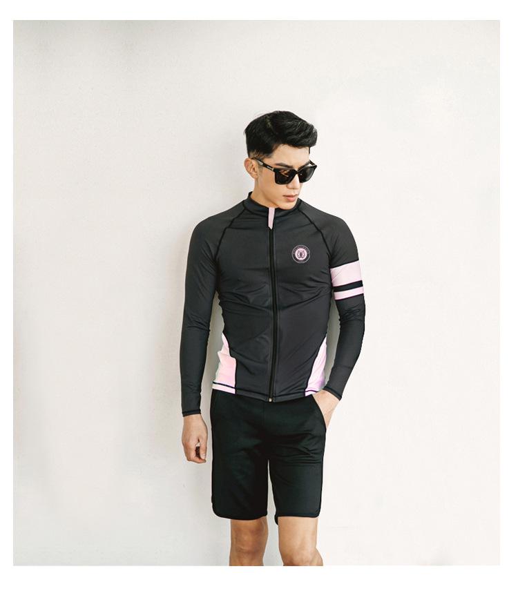 Korean Style Two-Piece Zippered Wetsuit: Men's & Women's Long Sleeve Sun Protection Jellyfish Suit with Long Pants