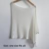 Summer Drop Shoulder Crochet Poncho Sweater Irregular Multi-wear Beach Cover Up Sheer Knitted Cover-ups Vacation Outfits