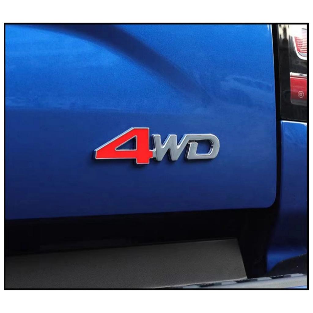 AAXH1 4WD Logo 3D Metal Sticker For Prius I20 I40 Tucson Compass Renegade Patriot Wrangler Car Wing Fender Rear Trunk Badge Emblem