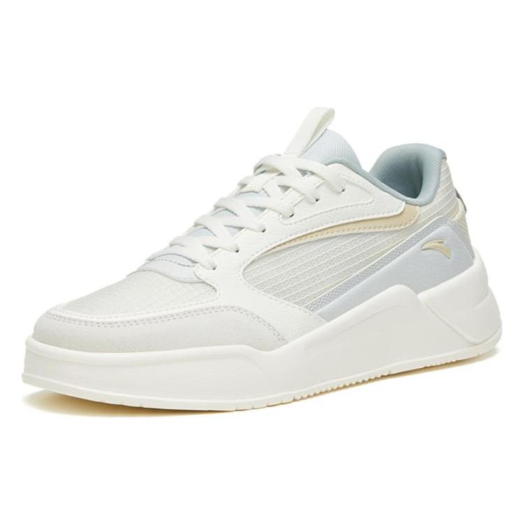 New Anta Rubber Bullet Anti Slip And Wear Resistant Lightweight Low Top Skateboard Shoes Women's White Blue 922328033-4