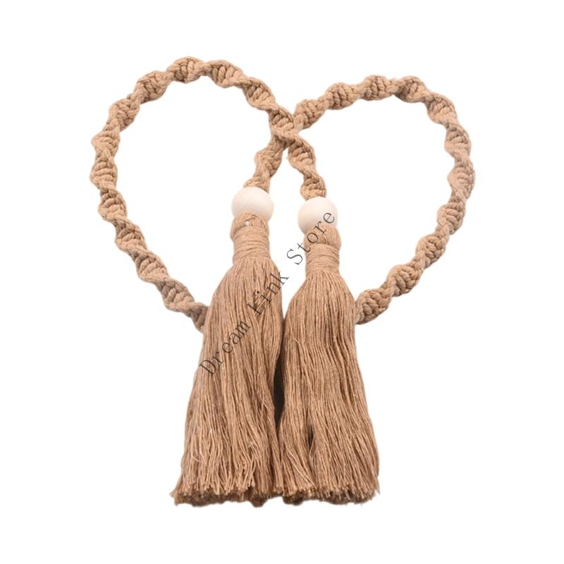 Curtain Tiebacks Rope,Decorative Handmade Tie Backs Curtain Holdbacks Holders Cord for Window Drapes Outdoor Indoor