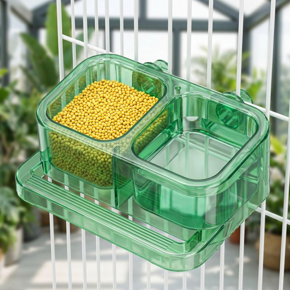 Double Bowl Hanging Bird Food Bowl Splash Proof Bird Feeding Water Box  Pet Supplies
