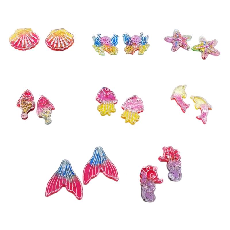 Ocean Series Earring Molds Resin Jewelry Molds,Earring Silicone Mold for w/ Hole for DIY Resin Jewelry,Pendant,for Key C