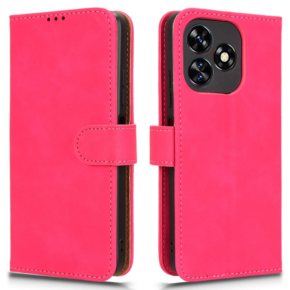 For Oukitel C51 Case Skin-Touch Shockproof Leather Wallet Stand Flip Phone Cover