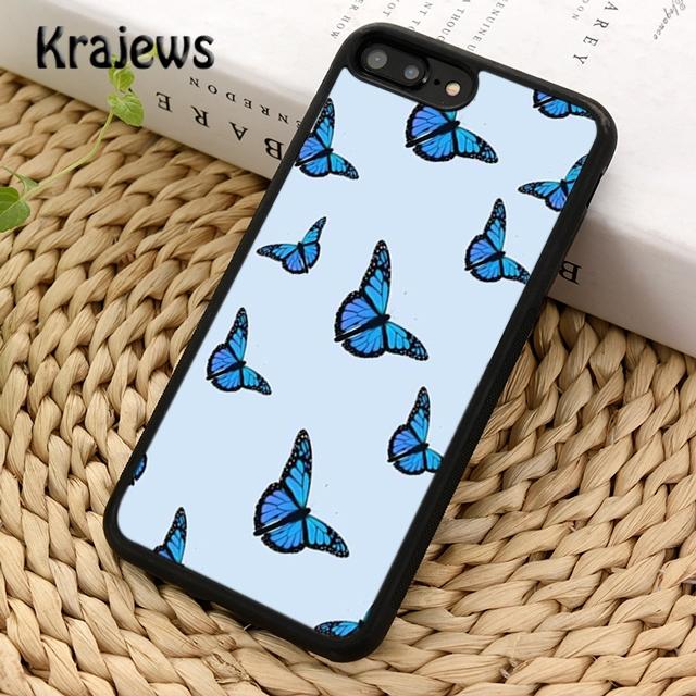 Luxury Blue Butterfly Butterflies Phone Case Cover For iPhone 17 Air 16 15 14 plus 12 13 pro max coque Fundas