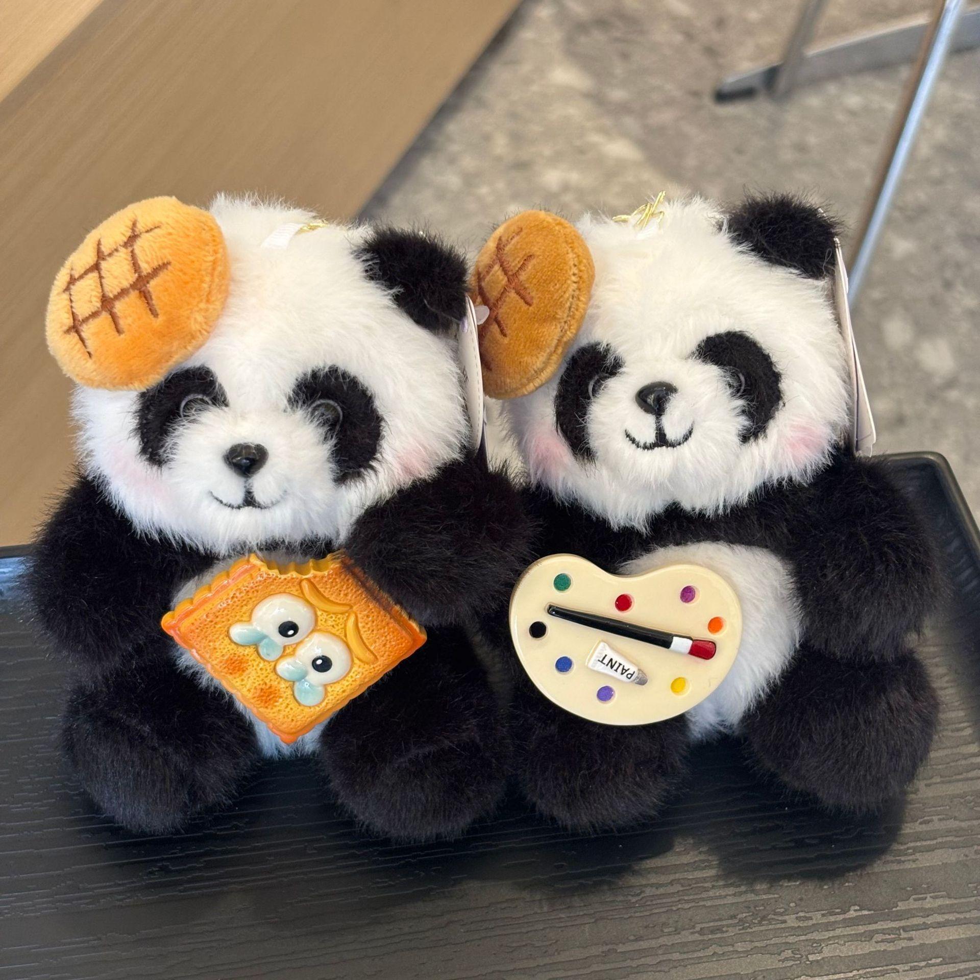 Writing A Notebook Unisex Chengdu Cartoon Cute Flower Panda Strawberry Persimmon Backpack Plush Panda Pendant Little Panda Doll