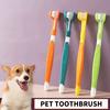 Three sided pet toothbrush, dog plastic toothbrush to remove bad breath, Tatar cleaning for oral hygiene, pet dental care, cat c