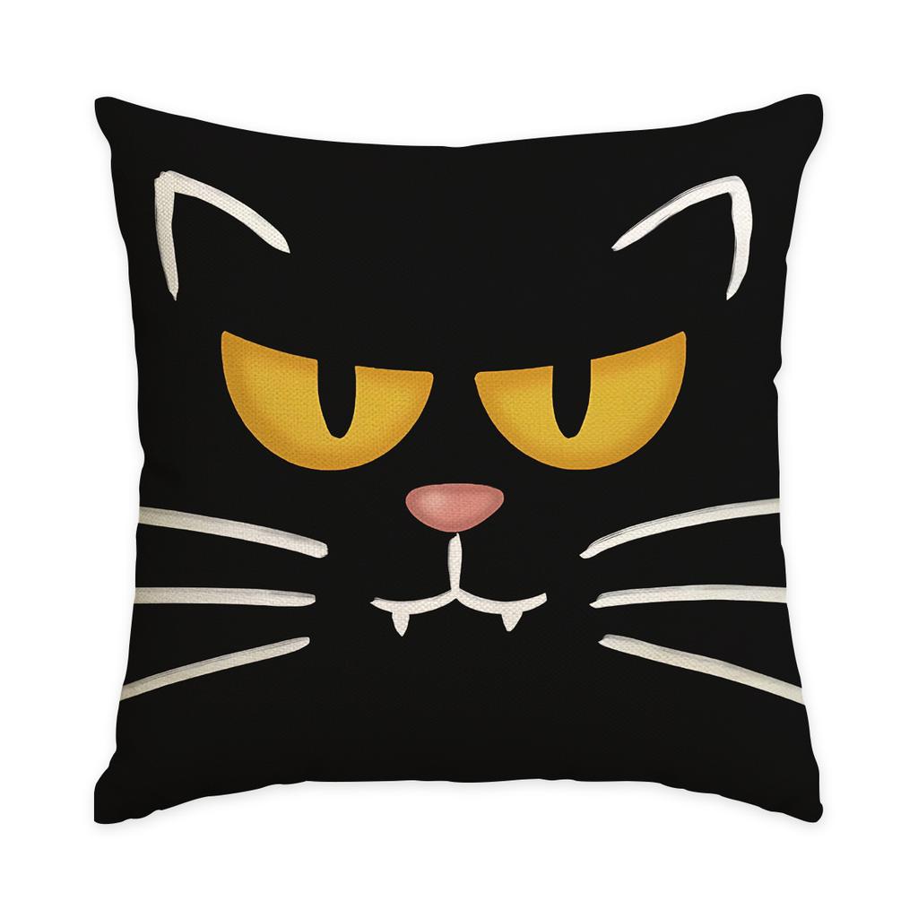 1/4Pcs Halloween Pillowcase, Halloween Orange Fun Emoji Cushion Cover, Decorative Sofa, Living Room, Bedroom Cushion Cover