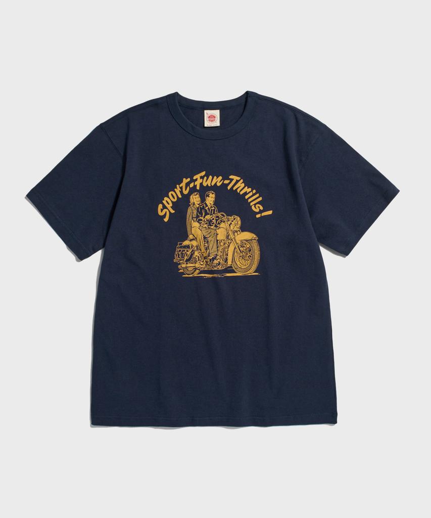 Beulonseun Knight Motorcycle Short Sleeve Tee Navy