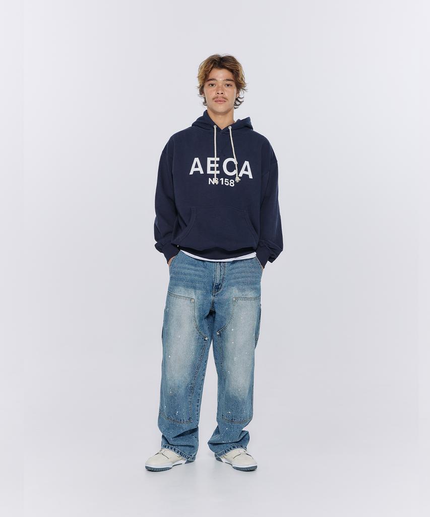 Big Logo Pullover Hoodie-Navy/White
