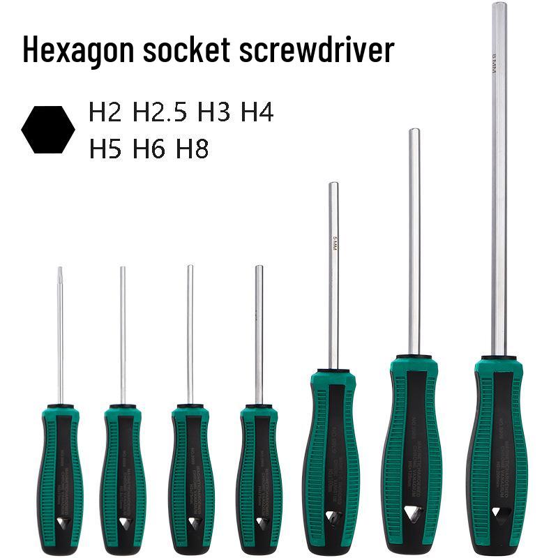 Magnetic Hex Key Screwdriver Set: Sizes H2-H8, Straight Shank