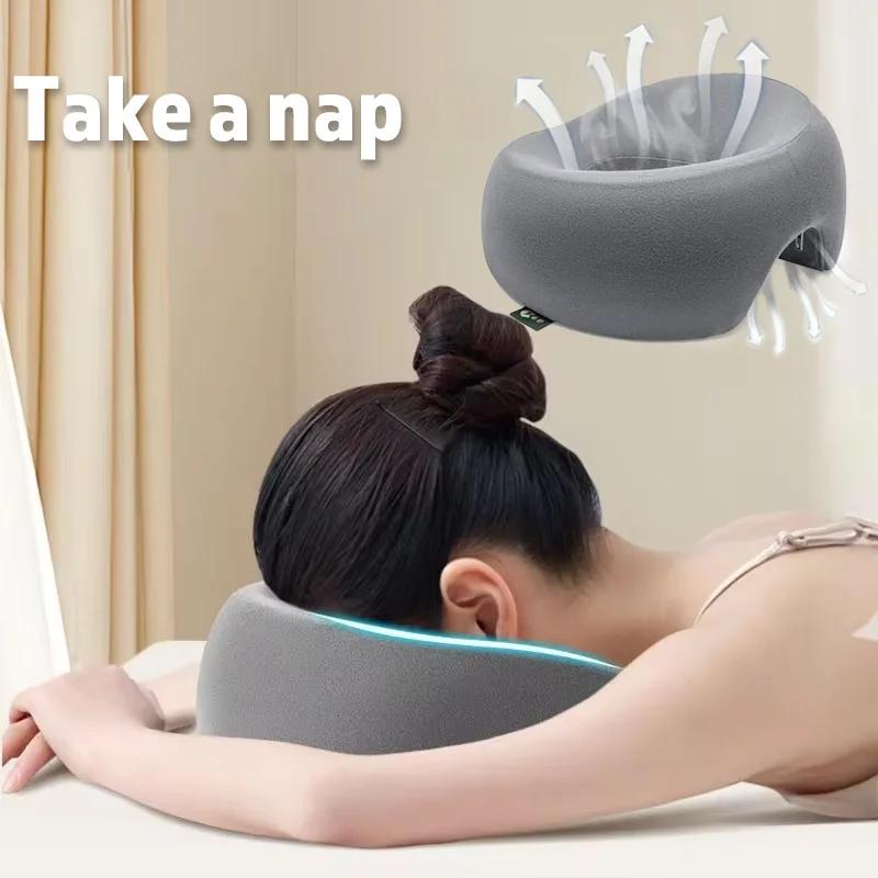 Cuscino ergonomico per sdraiarsi, in memory foam, traspirante, poggiatesta, supporto per massaggio del corpo, cuscino per poggiatesta per salone di bellezza