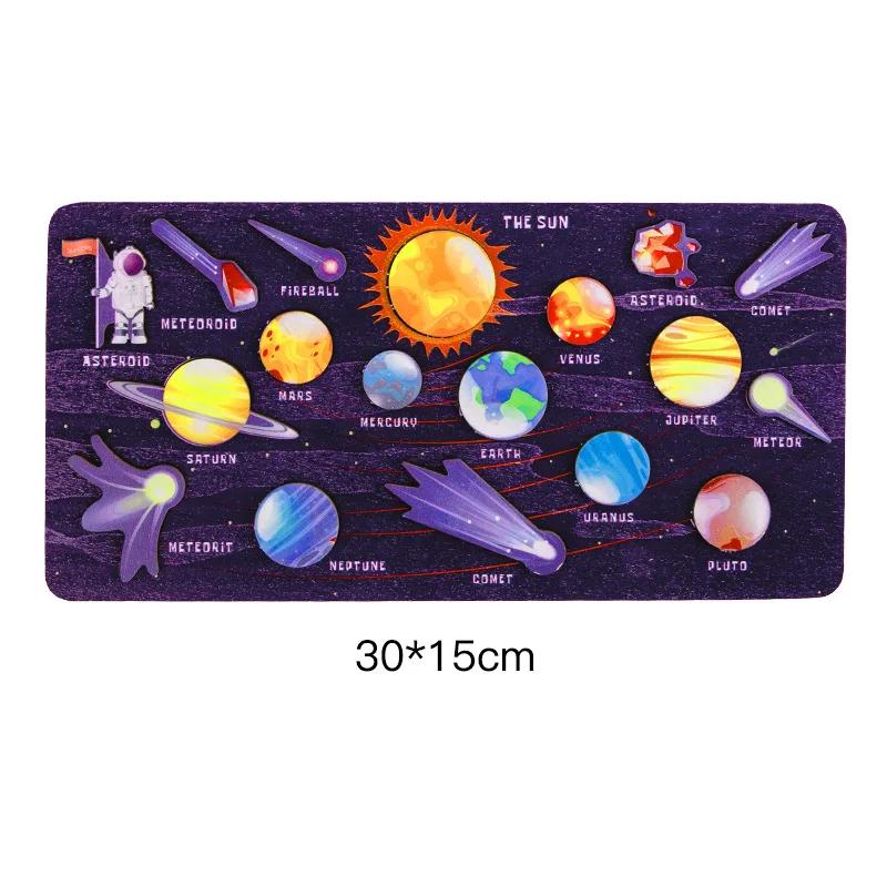 Wooden Solar System Puzzle for Toddlers Planet Toys Kids Space Puzzles Preschool Learning Activities Montessori Educational Toys