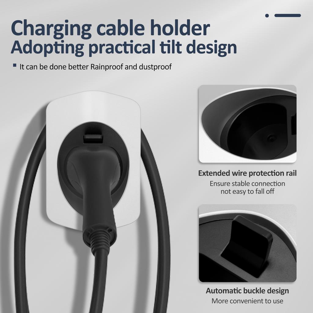 Cable de carga de pared Tipo 2 Soporte de pared Caja impermeable para pared Soporte de cable Soporte de enchufe Tipo 2 Base para cargador de VE