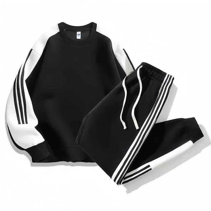 Autumn and Winter Couple's Loose Hoodie Two-piece Set Men Sports Suit